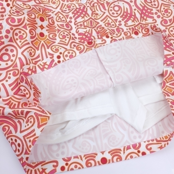 New Adidas ClimaCool Orange Pink White Patterned Golf Tennis Skort Sz 6 - Picture 7 of 14